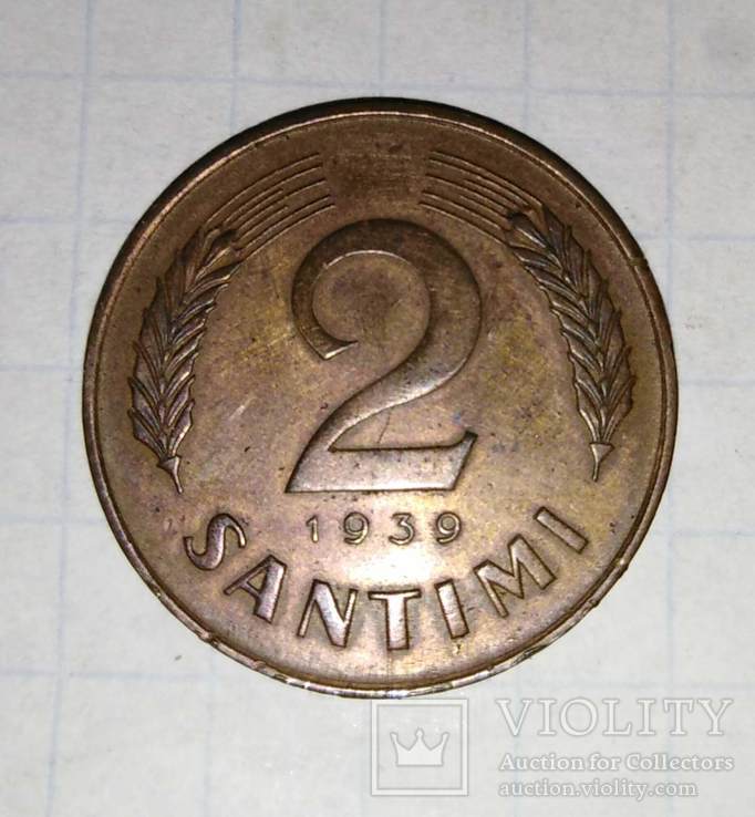 Латвия 2 сантима, 1939
