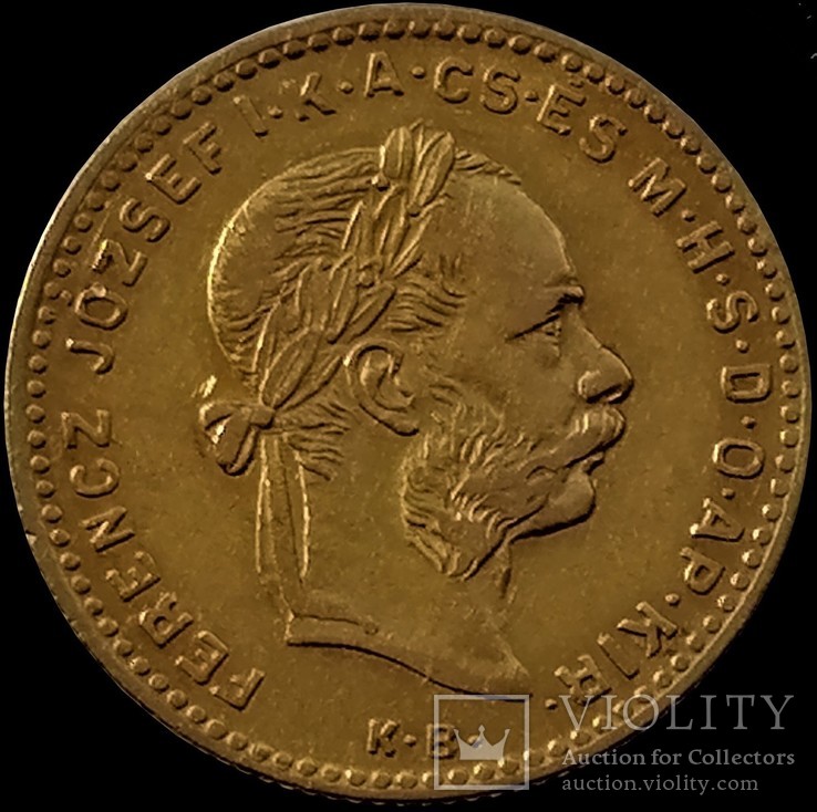 10 франків-4 форинти 1885 року, Австро-Угорщина, фото №2