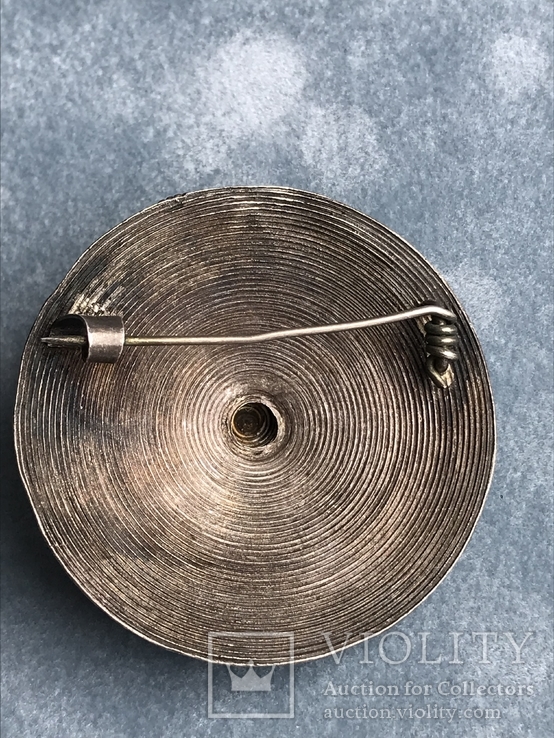 Старинная серебряная брошь, 900 проба, 11,21 грамм, фото №3