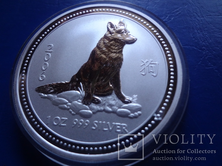 Доллар 2006 Австралия Собака унция серебро 999~, фото №3