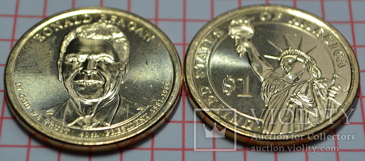 1 доллар США 40-й президент Р.Рейган , 2016 г, фото №3