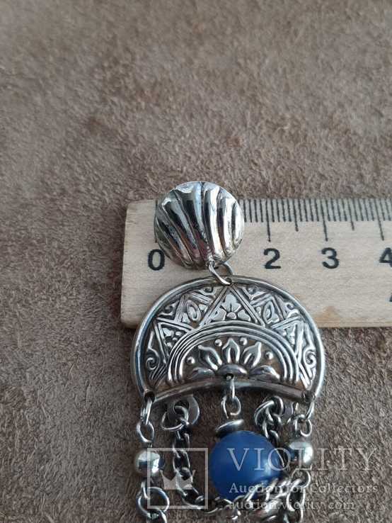 Серебряные серьги (серебро 800 пр, вес 10,9 гр), фото №6