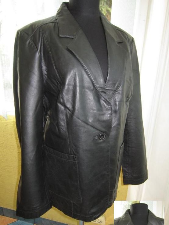 Стильная женская кожаная куртка-пиджак WOOLPECKER. Лот 566, фото №4
