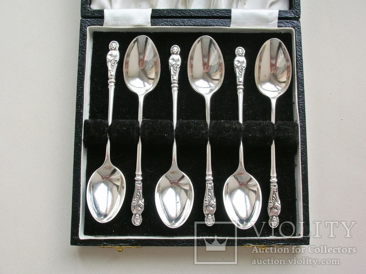 Ложки c апостолом Петром 1910 год. Серебро 925 п. (sterling silver). Англия, фото №2