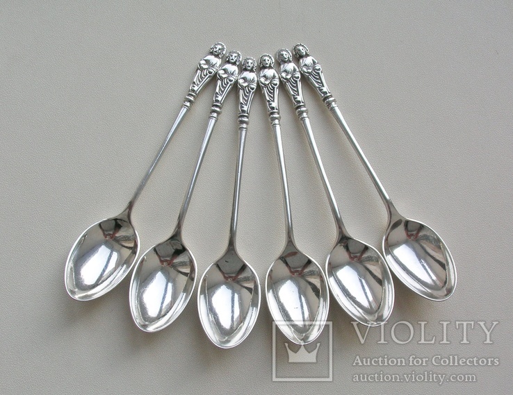 Ложки c апостолом Петром 1910 год. Серебро 925 п. (sterling silver). Англия, фото №4