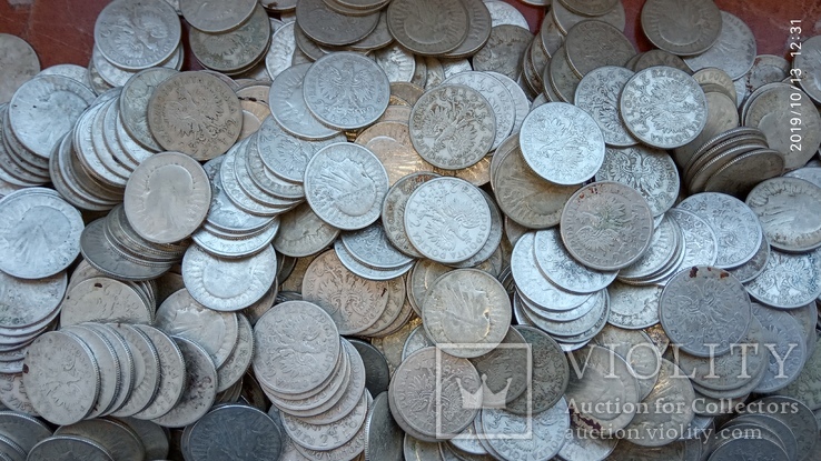 2 Кіло 475 грам. Срібла.(750проба) В монетах по 2 злотих 1932-1933-1934 роки. 563 штуки, фото №2
