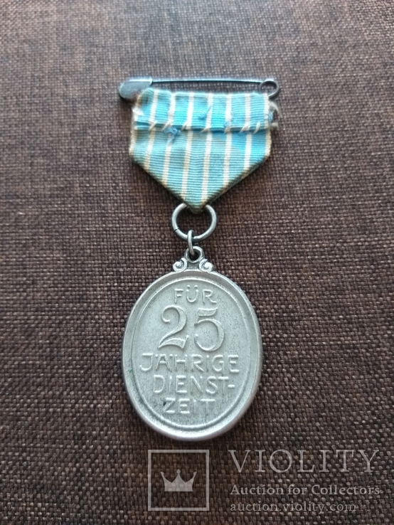 Медаль «За 25 лет в службы в пожарной команде». Выпуск 1918-1936 гг. Бавария, Германия., фото №4