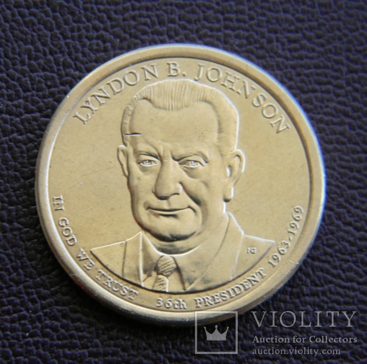 США 1 доллар 2015, 36 президент Линдон Джонсон (1963-1969), ролловый, фото №2