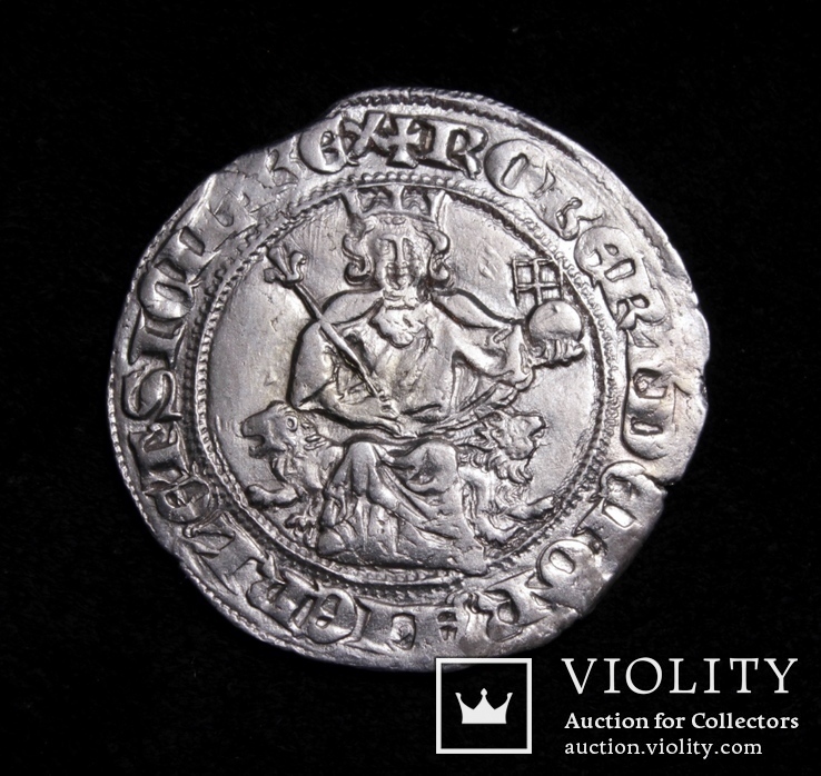 Король Неаполю Роберт І Мудрий, срібний джильято, 1330р., фото №3