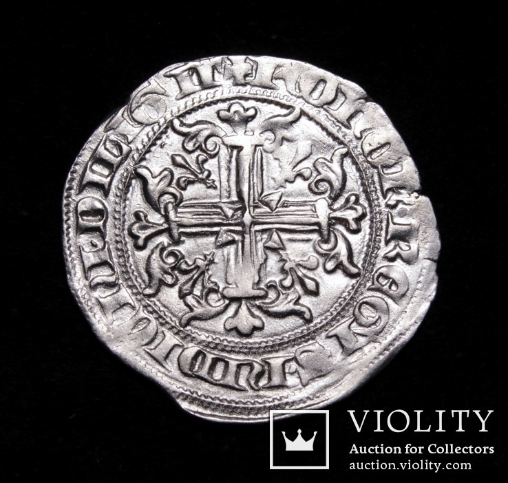 Король Неаполю Роберт І Мудрий, срібний джильято, 1330р., фото №6