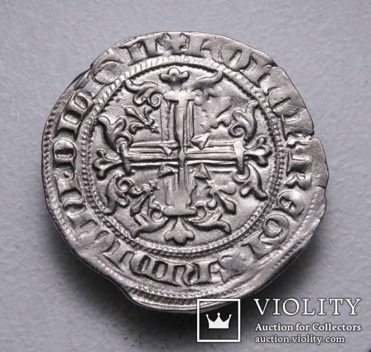 Король Неаполю Роберт І Мудрий, срібний джильято, 1330р., фото №10