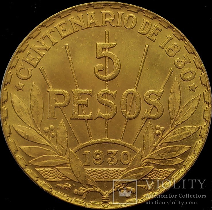 5 песо 1930 року, Уругвай