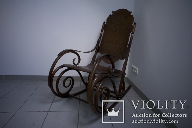 Старинное кресло-качалка JJ Kohn 1880-е годы, после полной реставрации, фото №2