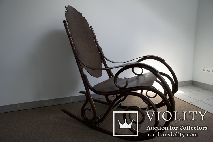 Старинное кресло-качалка JJ Kohn 1880-е годы, после полной реставрации, фото №3