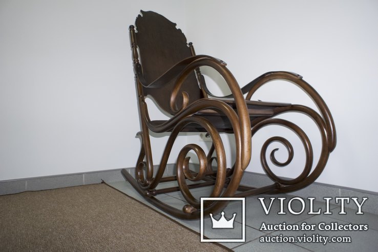 Старинное кресло-качалка JJ Kohn 1880-е годы, после полной реставрации, фото №5