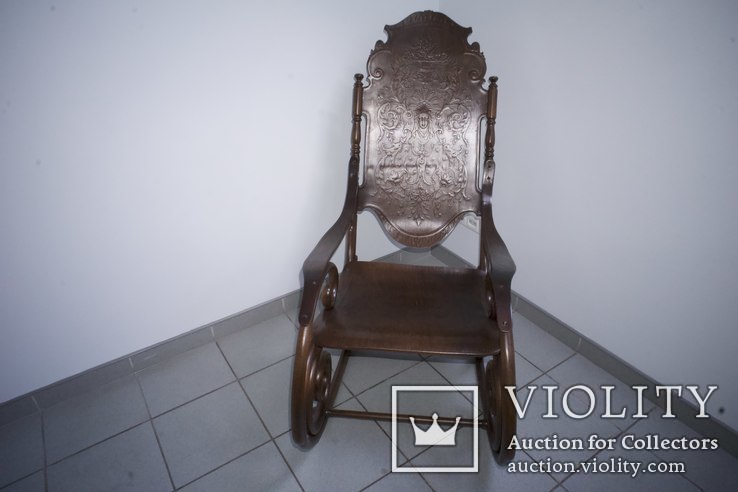 Старинное кресло-качалка JJ Kohn 1880-е годы, после полной реставрации, фото №9