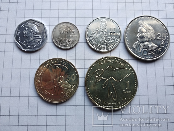 Гватемала 1, 5, 10, 25, 50 Centavos 1 Quetzal 2000 - 2008 годов, фото №2