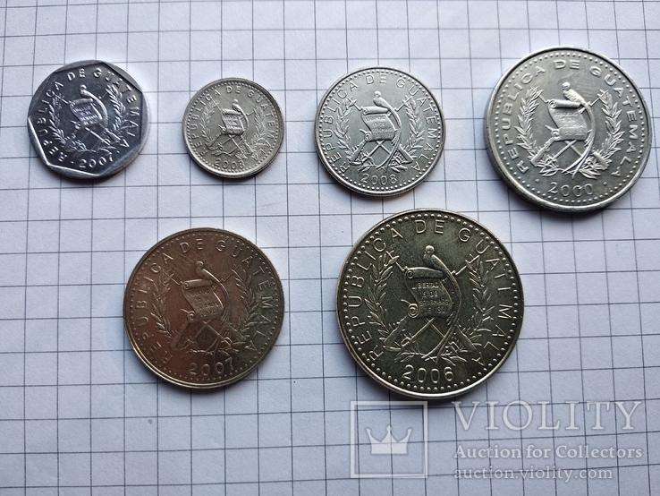 Гватемала 1, 5, 10, 25, 50 Centavos 1 Quetzal 2000 - 2008 годов, фото №3