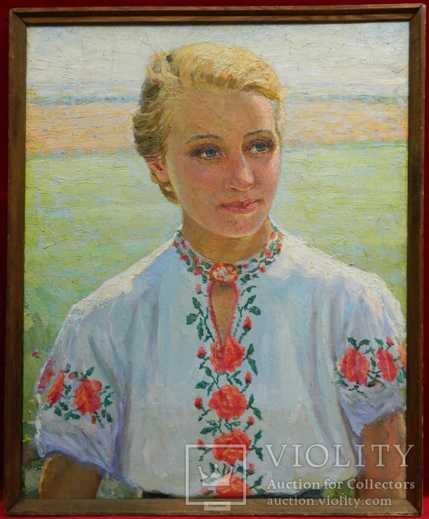 Картина Портрет Украинки, холст, масло. Размер 73 х 58 см.., фото №3