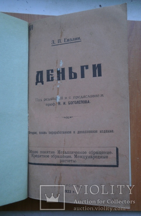 Книга Деньги . Евзлин 1923 г, фото №6