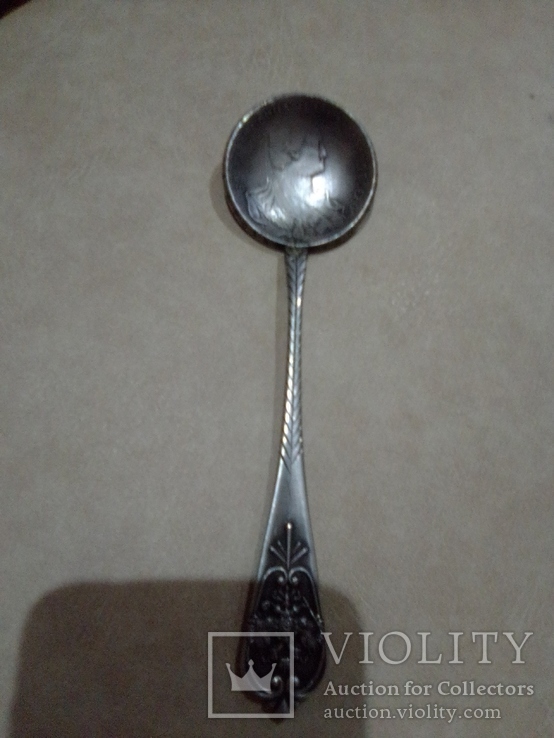 Серебрянная царская ложка Екатерины2 84 проба,имеется клеймо, фото №6