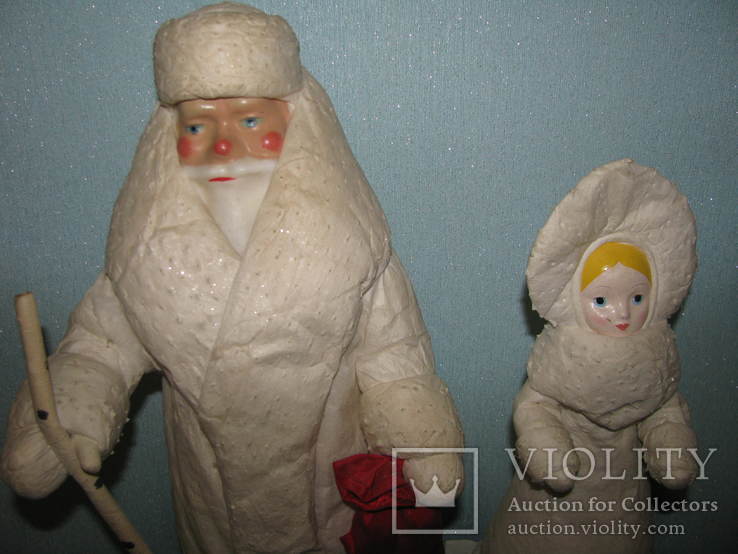 Дед мороз со снегурочкой,45 и 37 см, фото №3