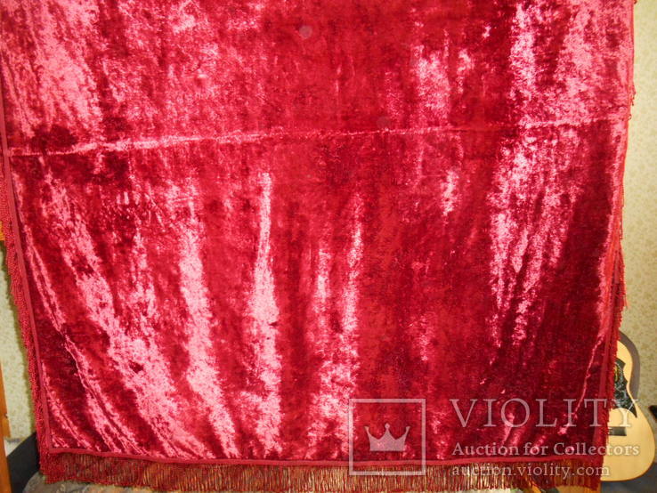 Скатерть бордовая плотная бархат, фото №3