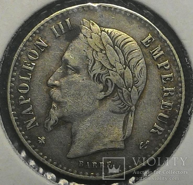 Франция 50 сантим 1865 год серебро, фото №2