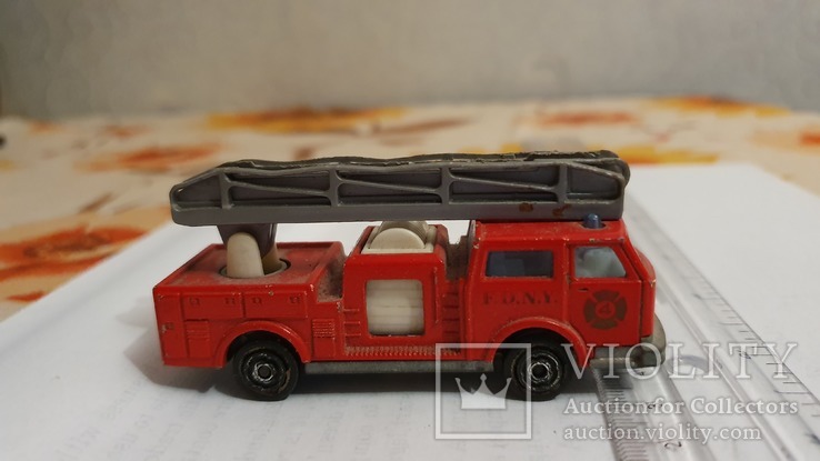 Пожарная машина (1/100) Majorette Diecast Model No 207 Pompier Fire Truck Car Vintage, фото №2