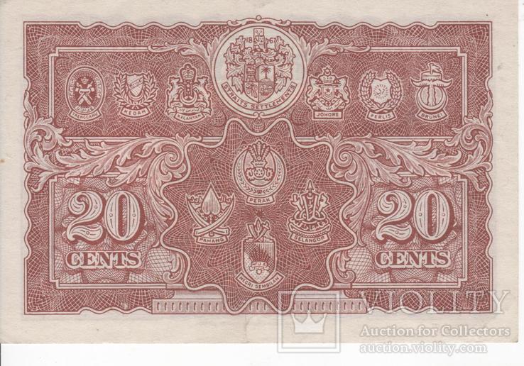 20 центов 1942 , Британская колония Малайя ., фото №3