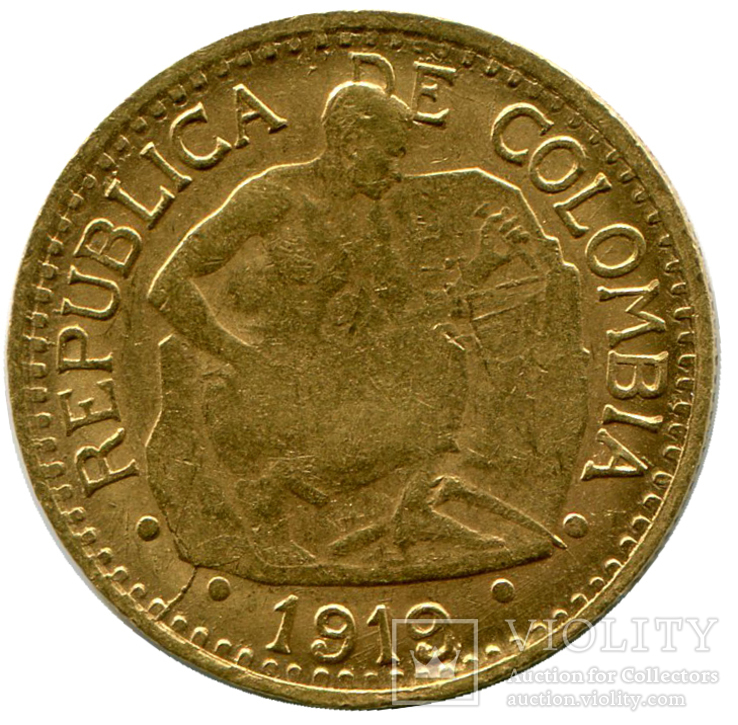 5 Песо 1919г. Колумбия