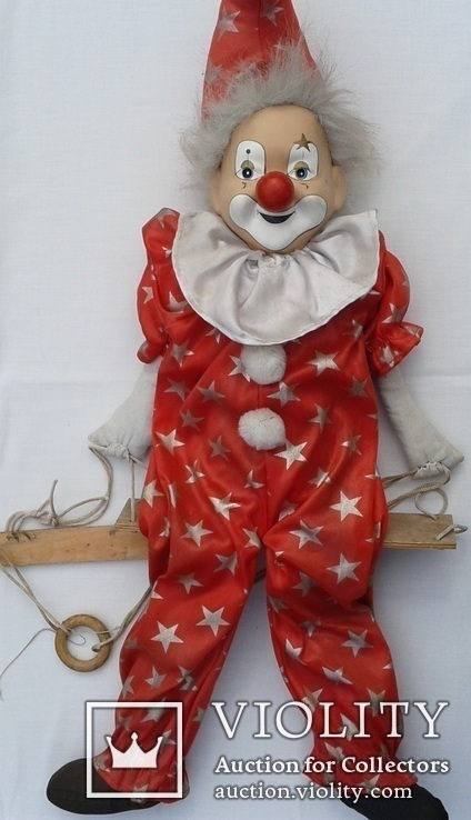  Кукла -  Клоун с фарфоровой головой. Лот N - 2. Высота = 80 см., фото №3