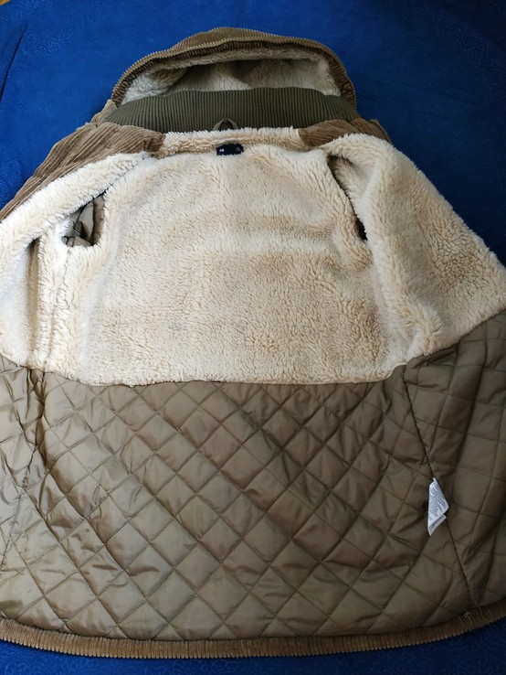 Куртка теплая. Пальто H&amp;M вельвет мех на рост 146(10-11 лет), фото №8