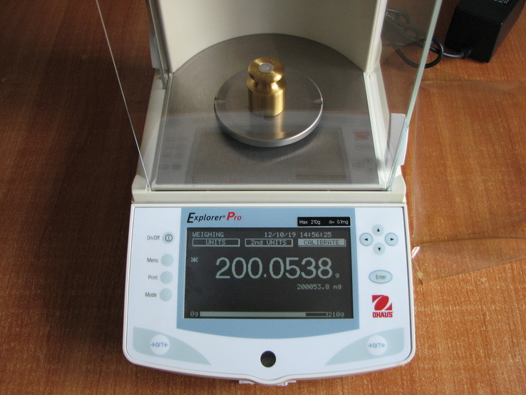Аналитические весы OHAUS EP214C, 210g-0.0001g + набор разновесов, ложечка., фото №7