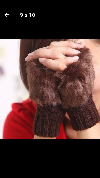 Трикотажні рукавички без пальців, фото №5