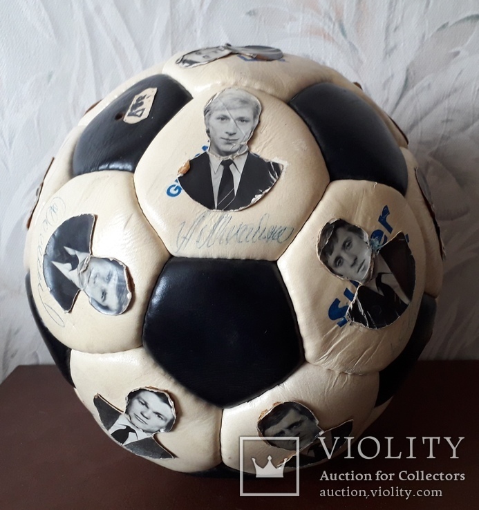 Футбольный Мяч с Фото и Автографами , ДИНАМО - КИЕВ 1985 год, фото №4