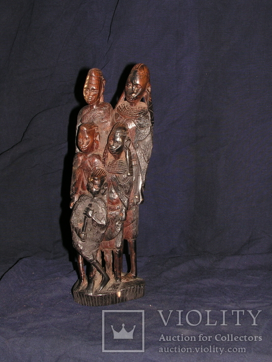 Деревянная фигурка " Семья Массаи" , 60-е, Кения., фото №3