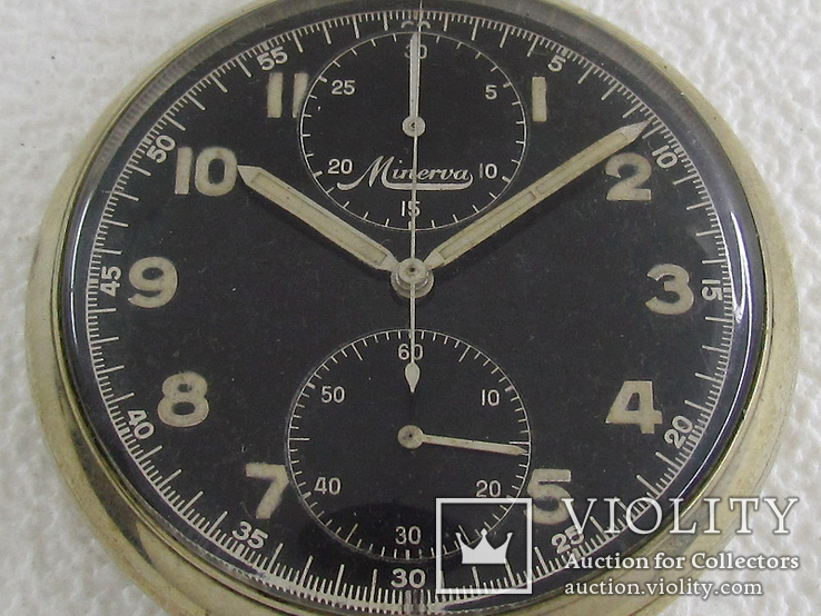 MINERVA Хронограф Luftwaffe Pilots WWII 1939-1945 Швейцарские Часы на Ходу, фото №3