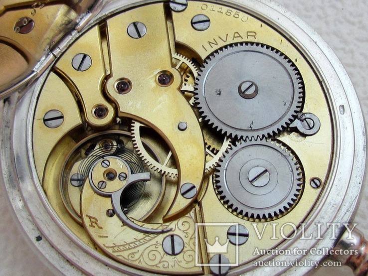 INVAR Антикварные Швейцарские Серебряные Карманные часы На ходу, фото №11