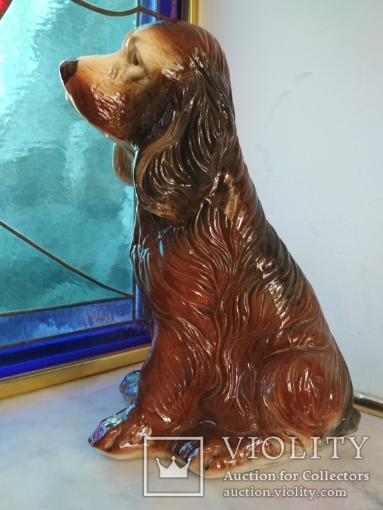 Собака щенок сеттер большая коллекционная копилка 31 см, фото №5