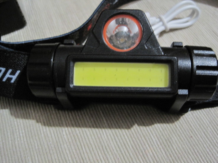 Фонарик налобный аккумуляторный с магнитом, фото №3