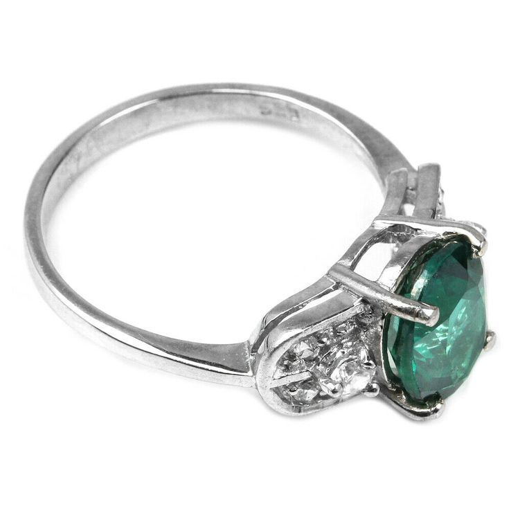 Кольцо серебряное 925 натуральный ААА зеленый топаз, цирконий., фото №4