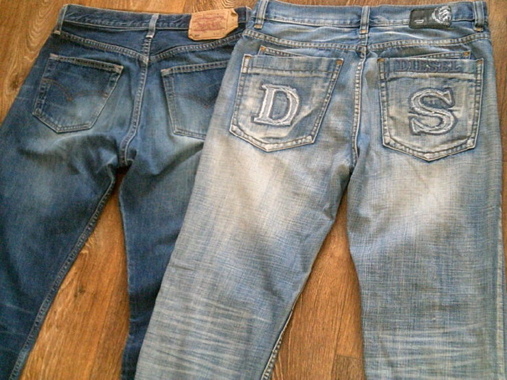 Levis + Diesel - фирменные джинсы L32, фото №2