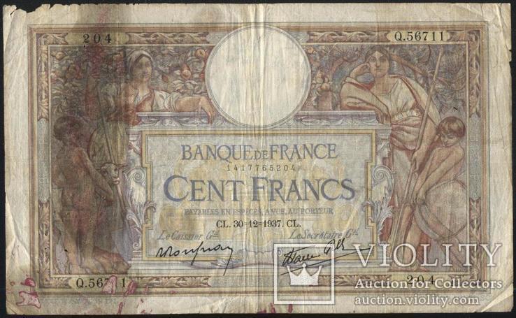 Франция 100 франков 1937