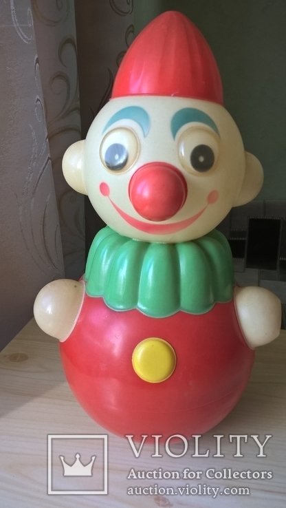 Неваляшка Клоун Детская игрушка Целлулоид СССР, фото №7