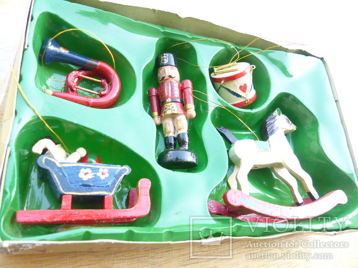 Елочные игрушки  винтаж - дерево - германия, фото №5
