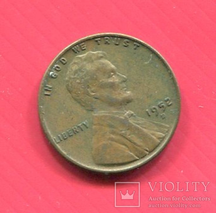 США 1 цент 1952 ,,D,, Пшеничный, фото №2