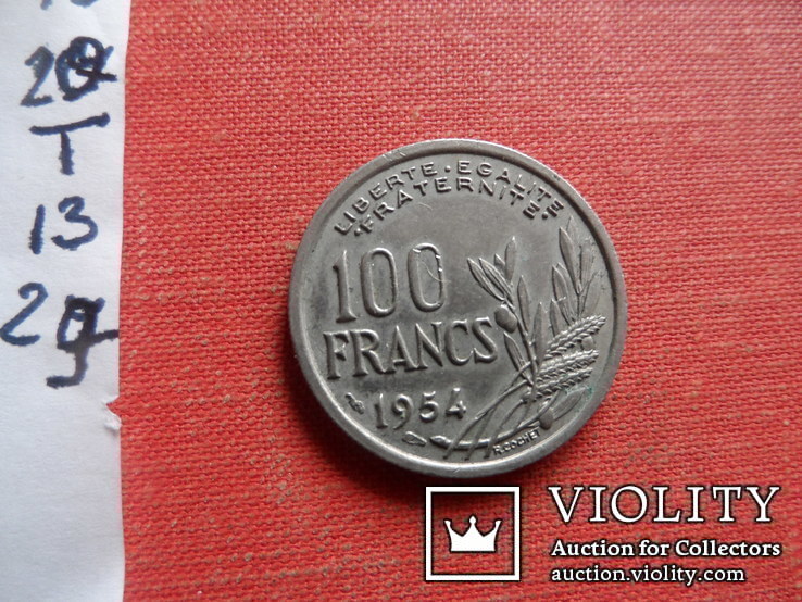 100 франков 1954 Франция   (Т.13.29)~, фото №4