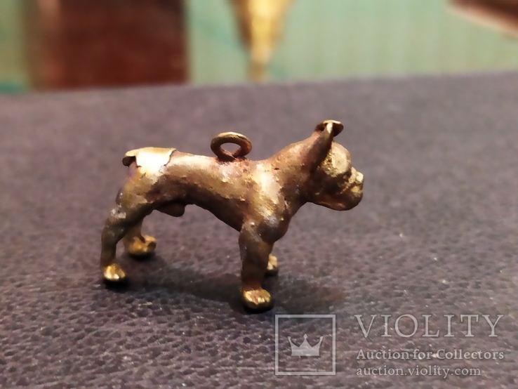 Бульдог собака бронза коллекционная миниатюра, фото №3