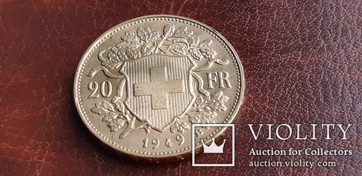 20 франков 1949 г. Швейцарская конфедерация, фото №8